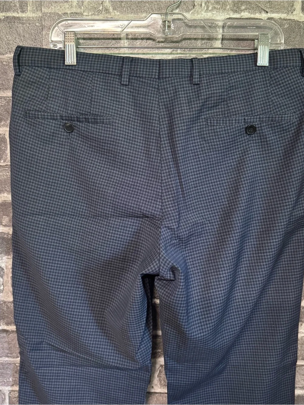 Hugo Boss dress pants Blue plaid checkered print 100% wool